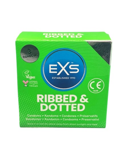 Préservatifs texturés Ribbed & Dotted 54mm x3