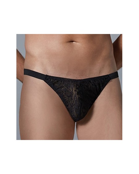 String Dentelle Leopard Allure Noir