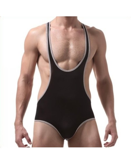 Body Singlet Fin Noir-Blanc